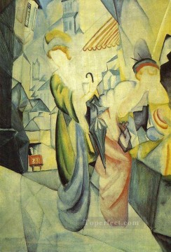  right Painting - Bright Womenin front of the Hat Shop Helle Frauenvordem Hutladen August Macke